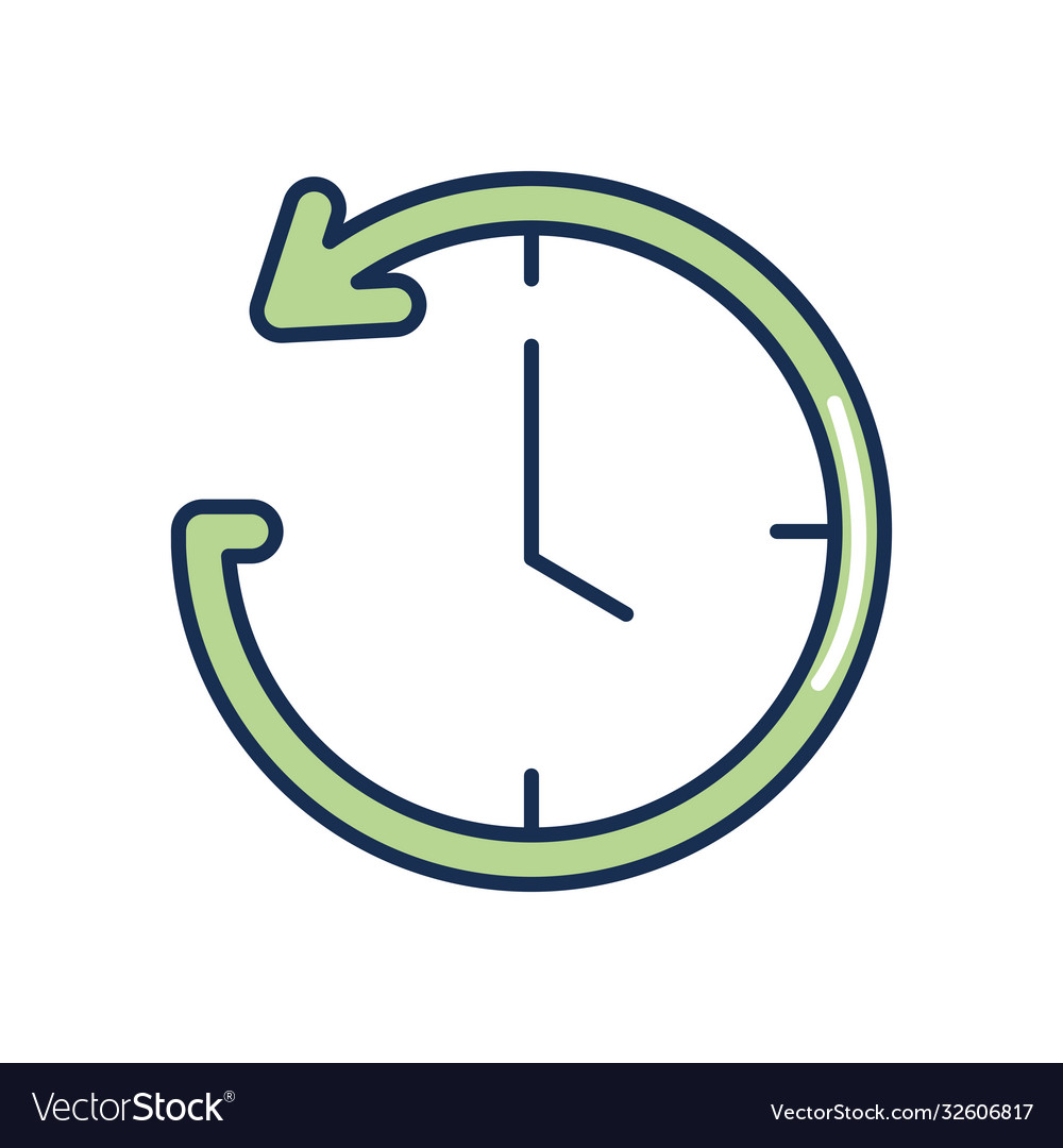 Circle arrow clock icon line fill style