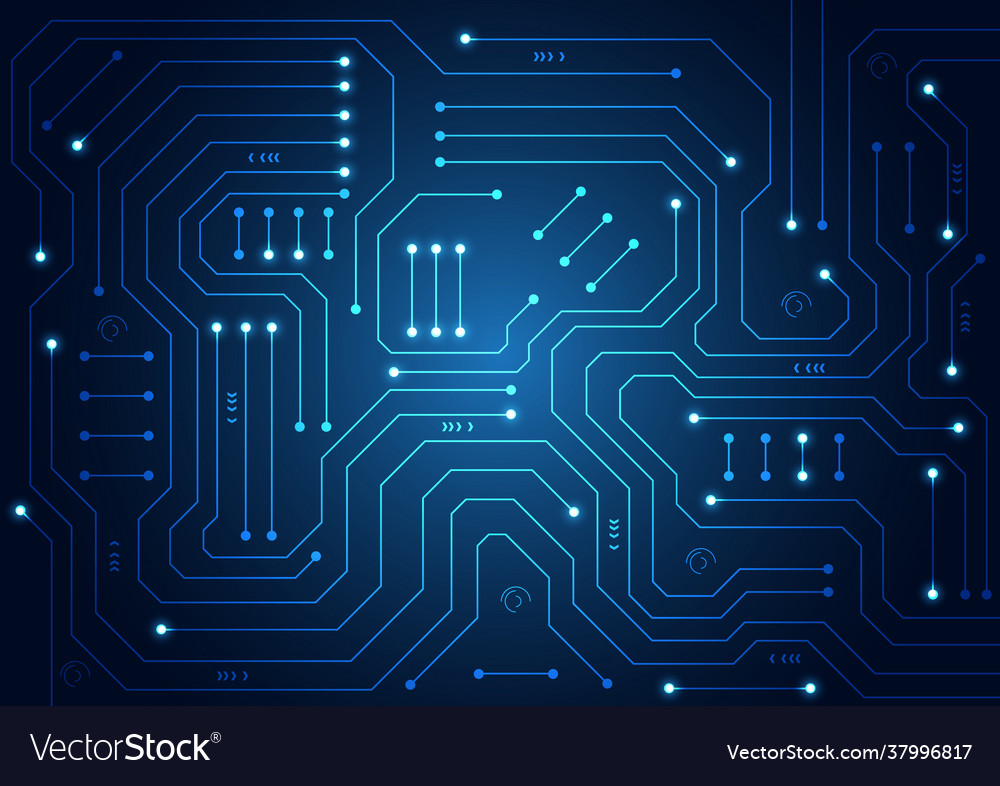 Circuit technology background with hi-tech vector image Circuit technology background with hi-tech
