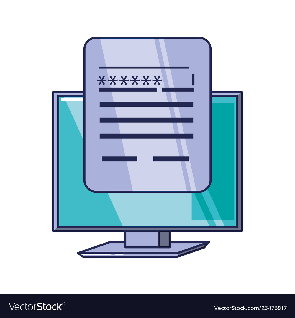 Computer monitor and document with password