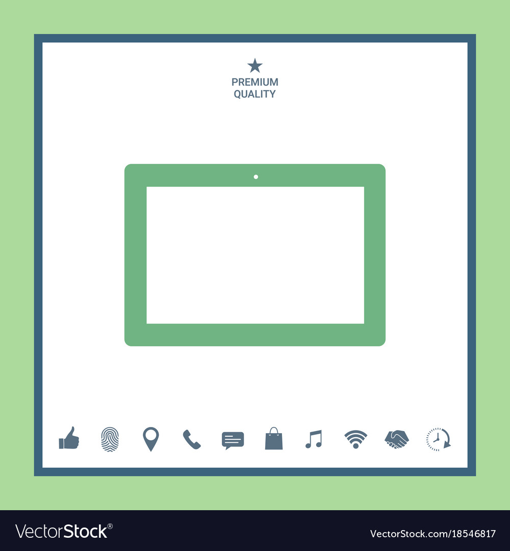 Computer tablet with blank screen icon