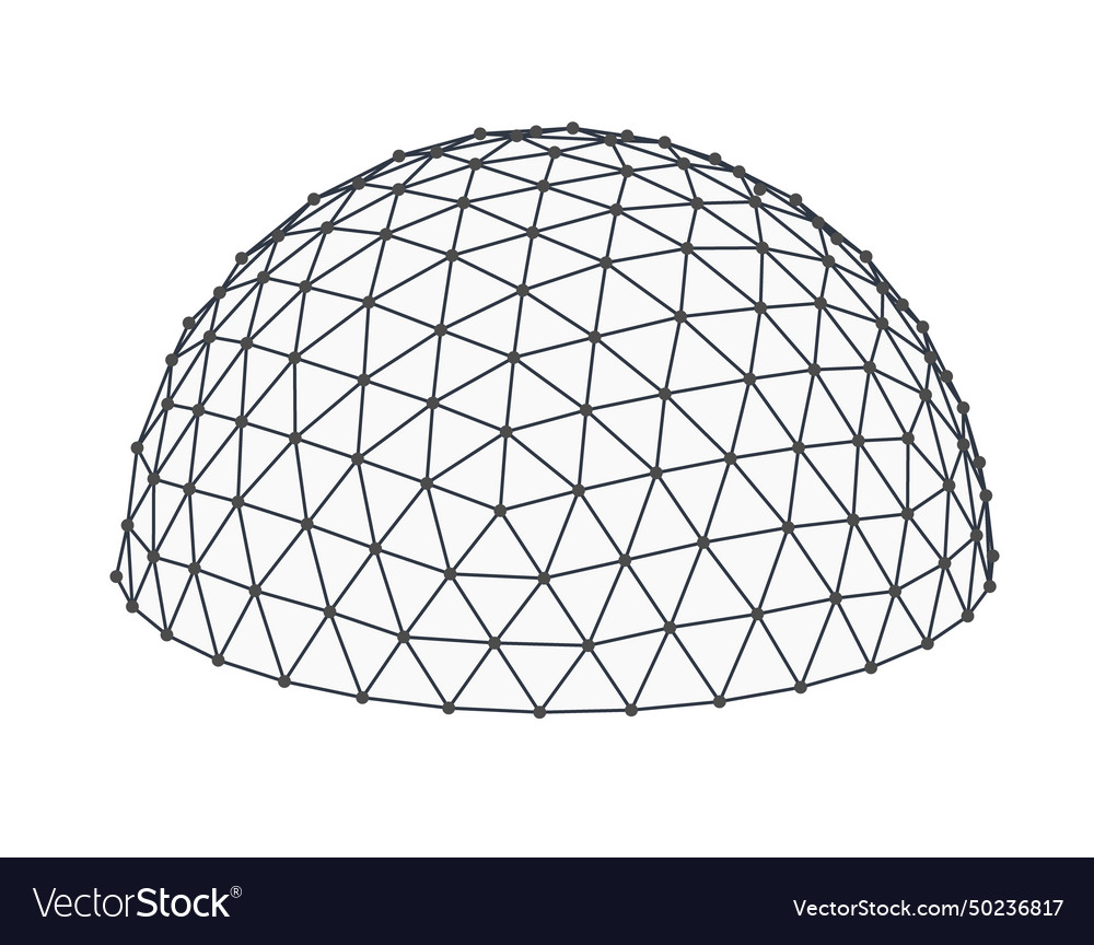 Geometric dome wireframe structure design Vector Image