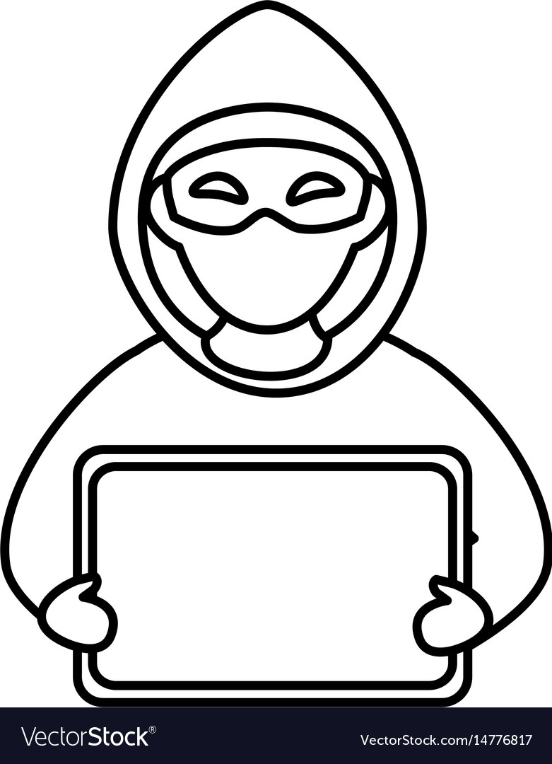 Hacker mit Computer Avatar Charakter