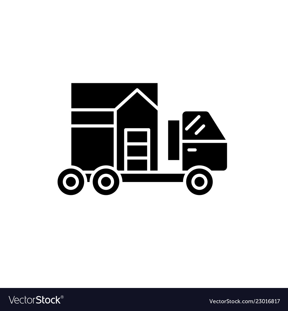 Haus Transport schwarzes Symbol Zeichen vector image Haus Transport schwarzes Symbol Zeichen