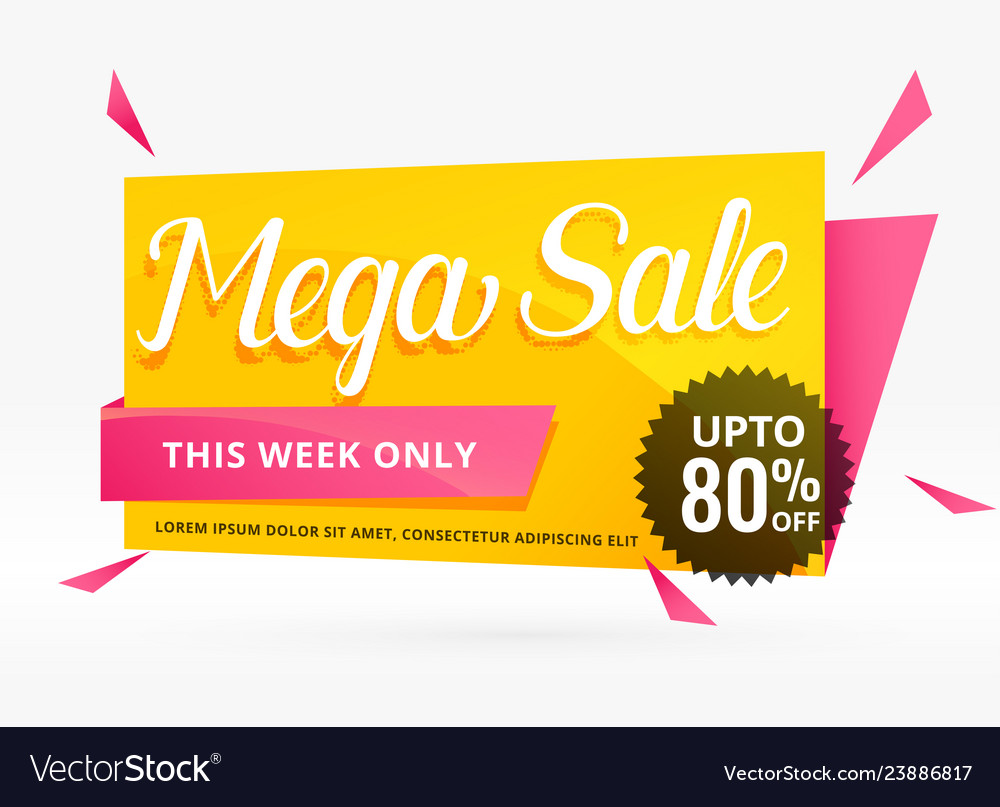 Mega sale banner design for promotion