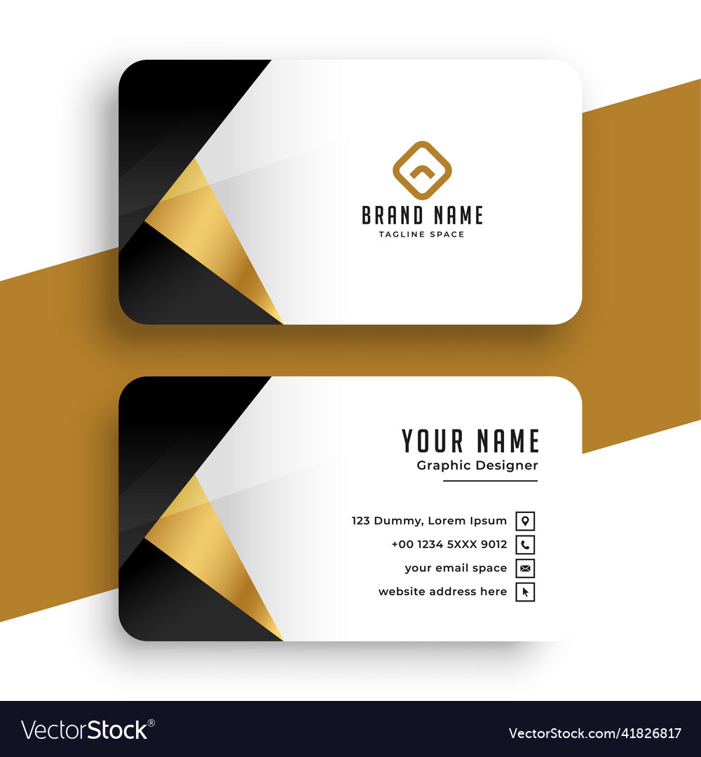 Minimalist golden black business card design Vector Image