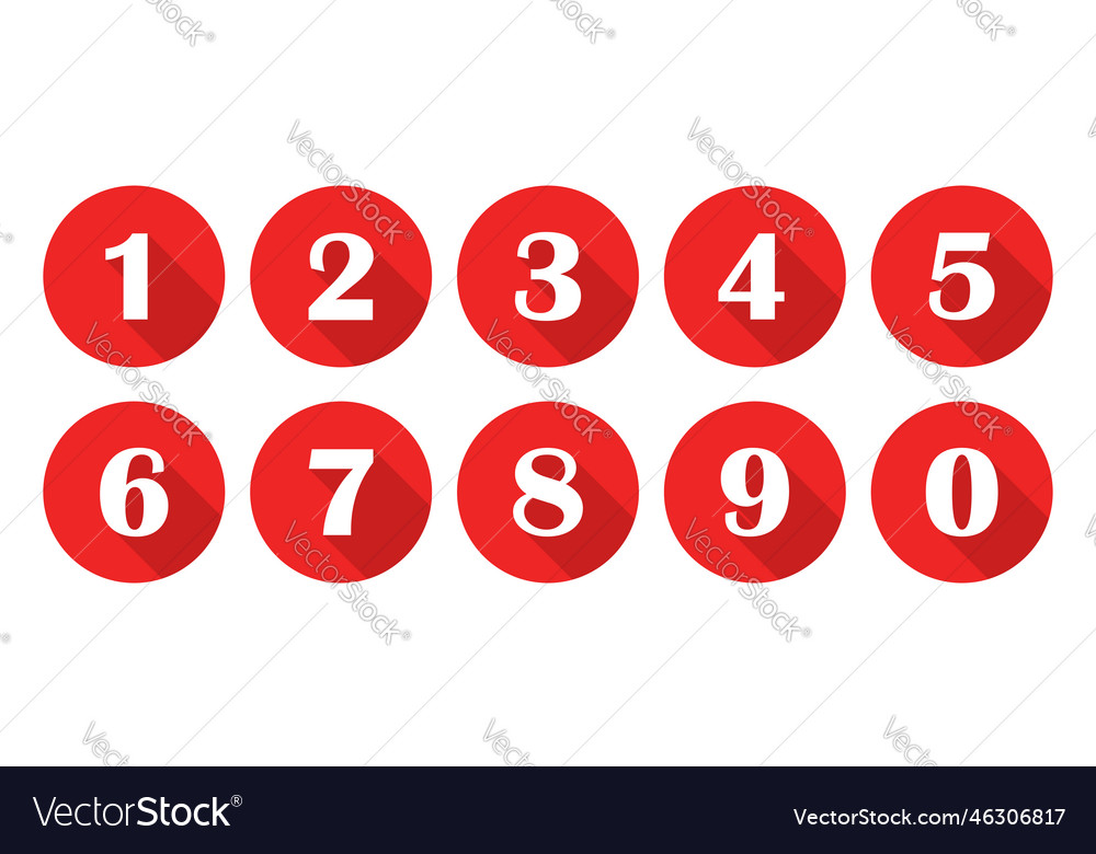 Numbers font icon in flat style typography