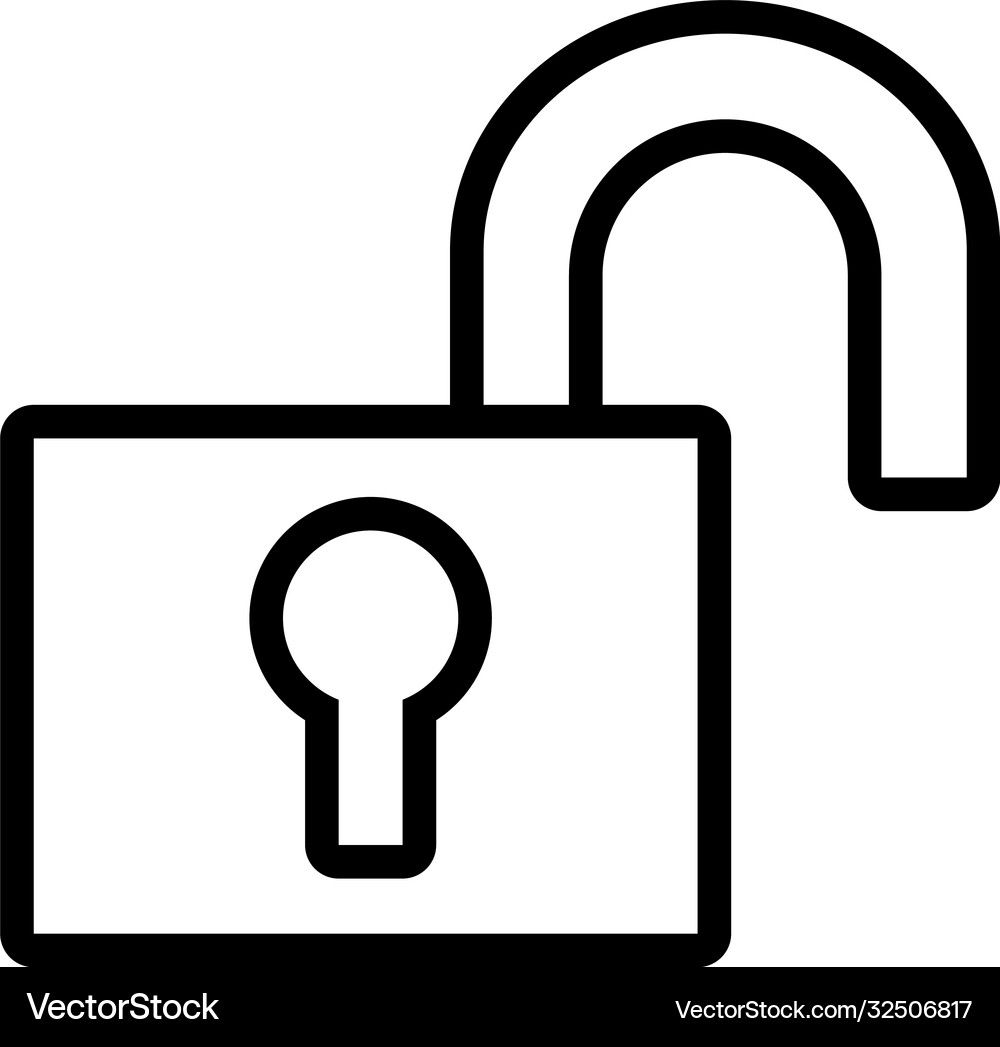 Safe padlock data security line style Royalty Free Vector