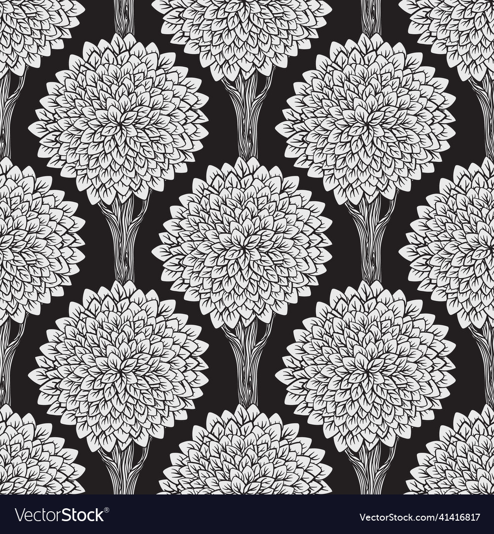 Seamless pattern with trees vector image Seamless pattern with trees