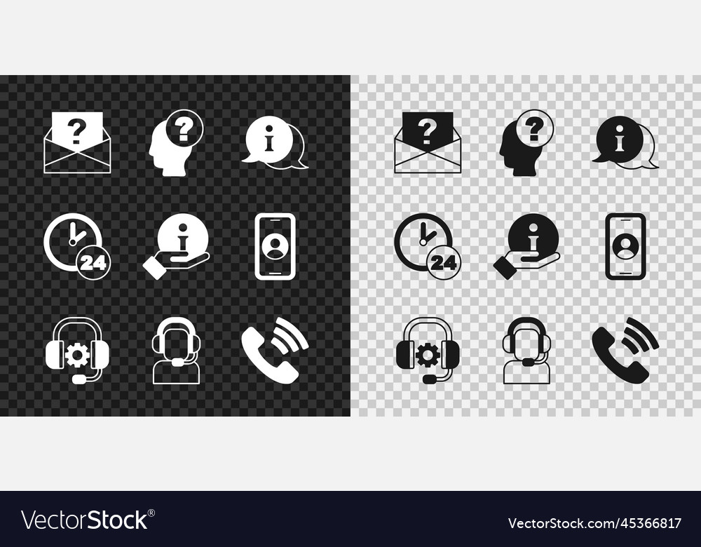 Set envelope with question mark head information vector image Set envelope with question mark head information