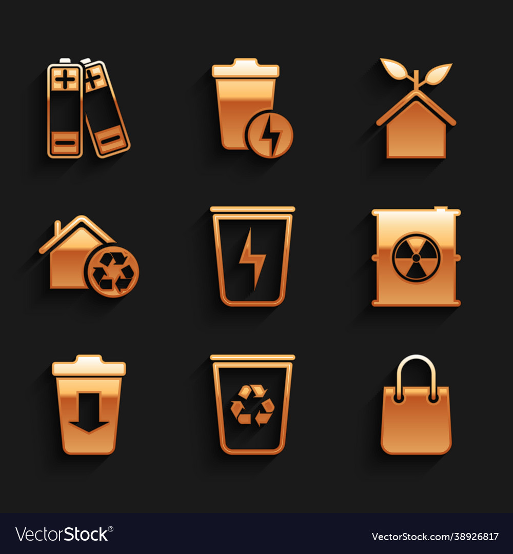 Set lightning with trash can recycle bin