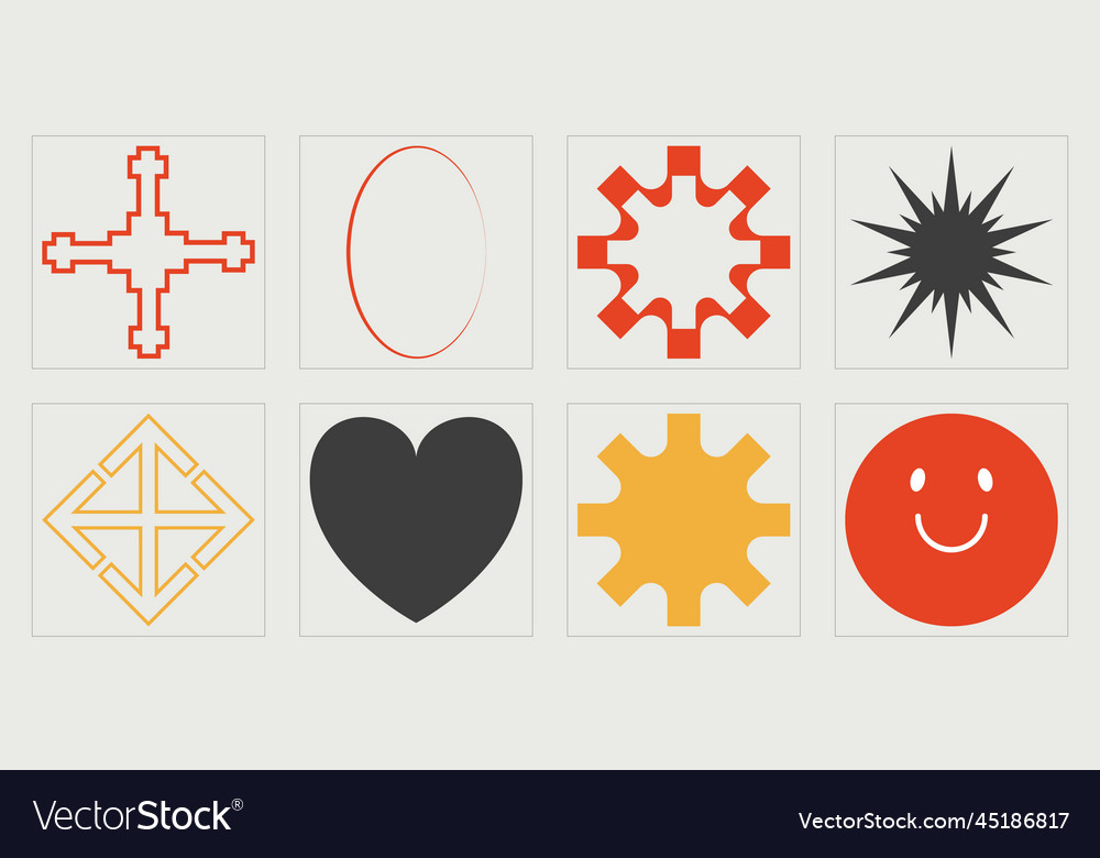 Set of y2k style objects trendy vector image Set of y2k style objects trendy
