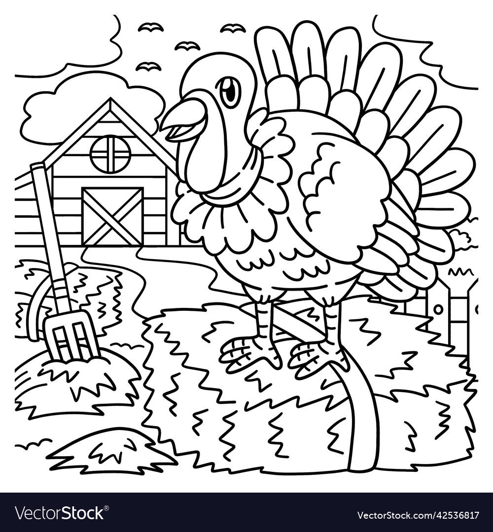 Turkey coloring page for kids