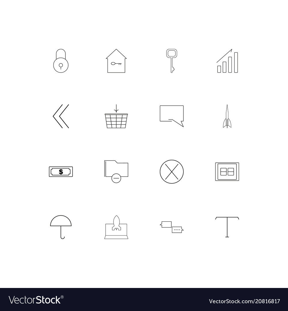 Web linear thin icons set outlined simple