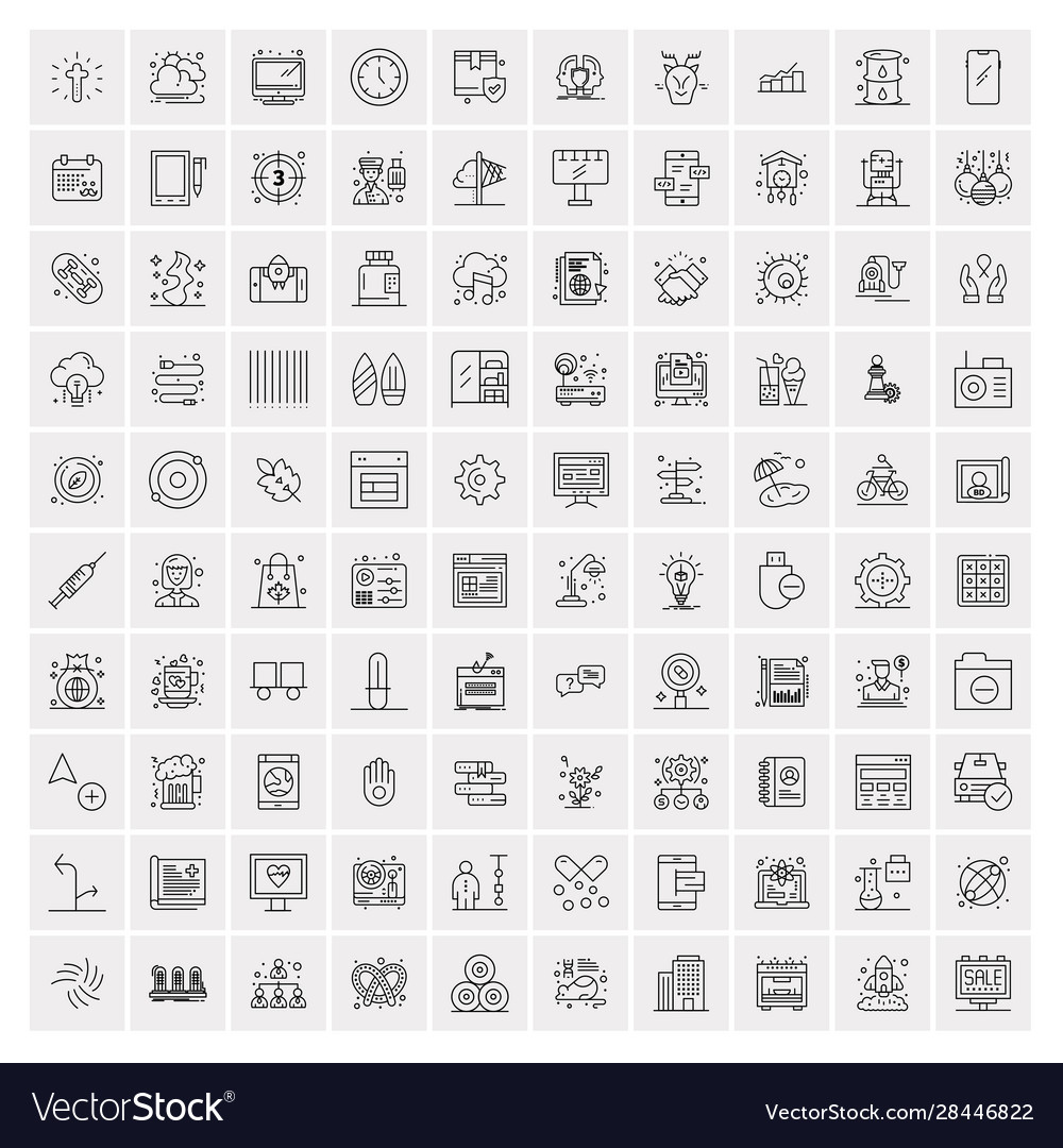 100 business icons for web and print material