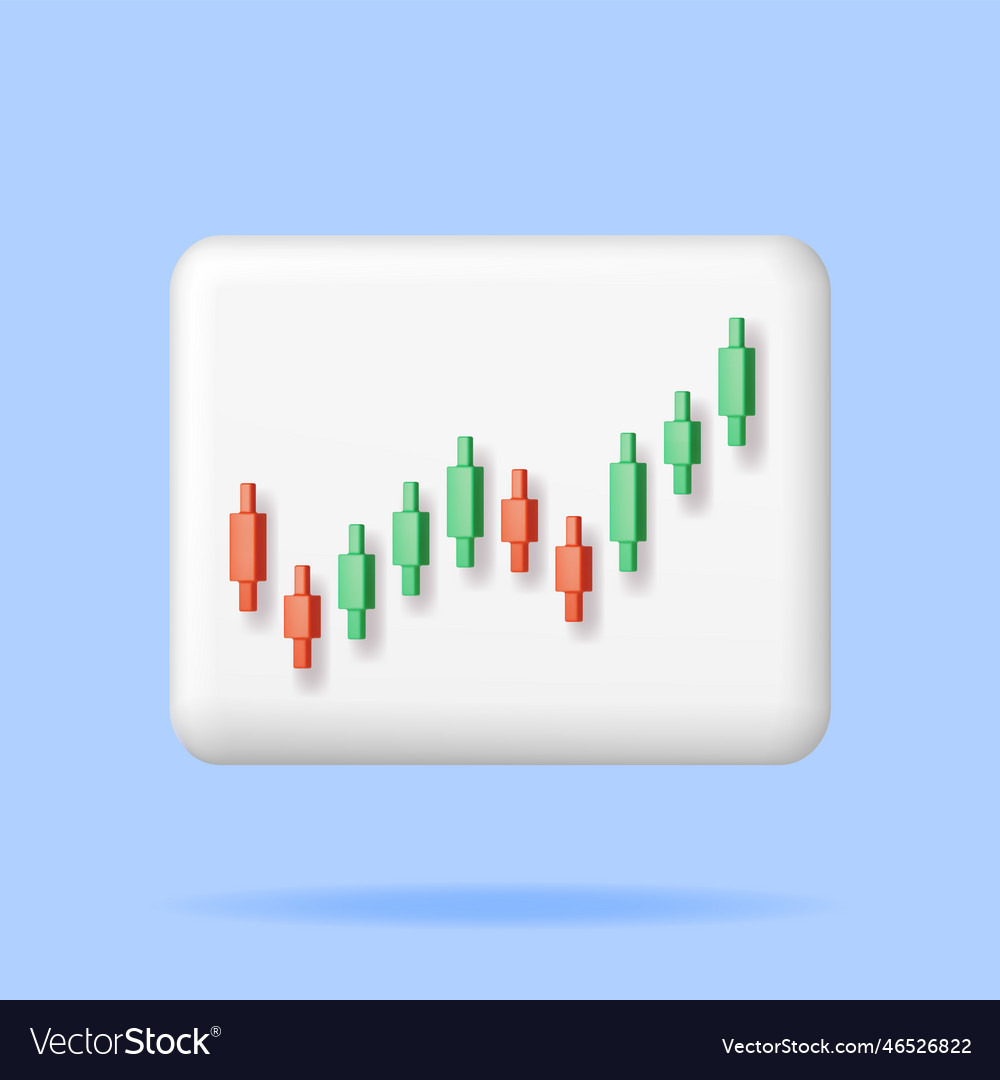 3d growth stock diagram isolated Royalty Free Vector Image