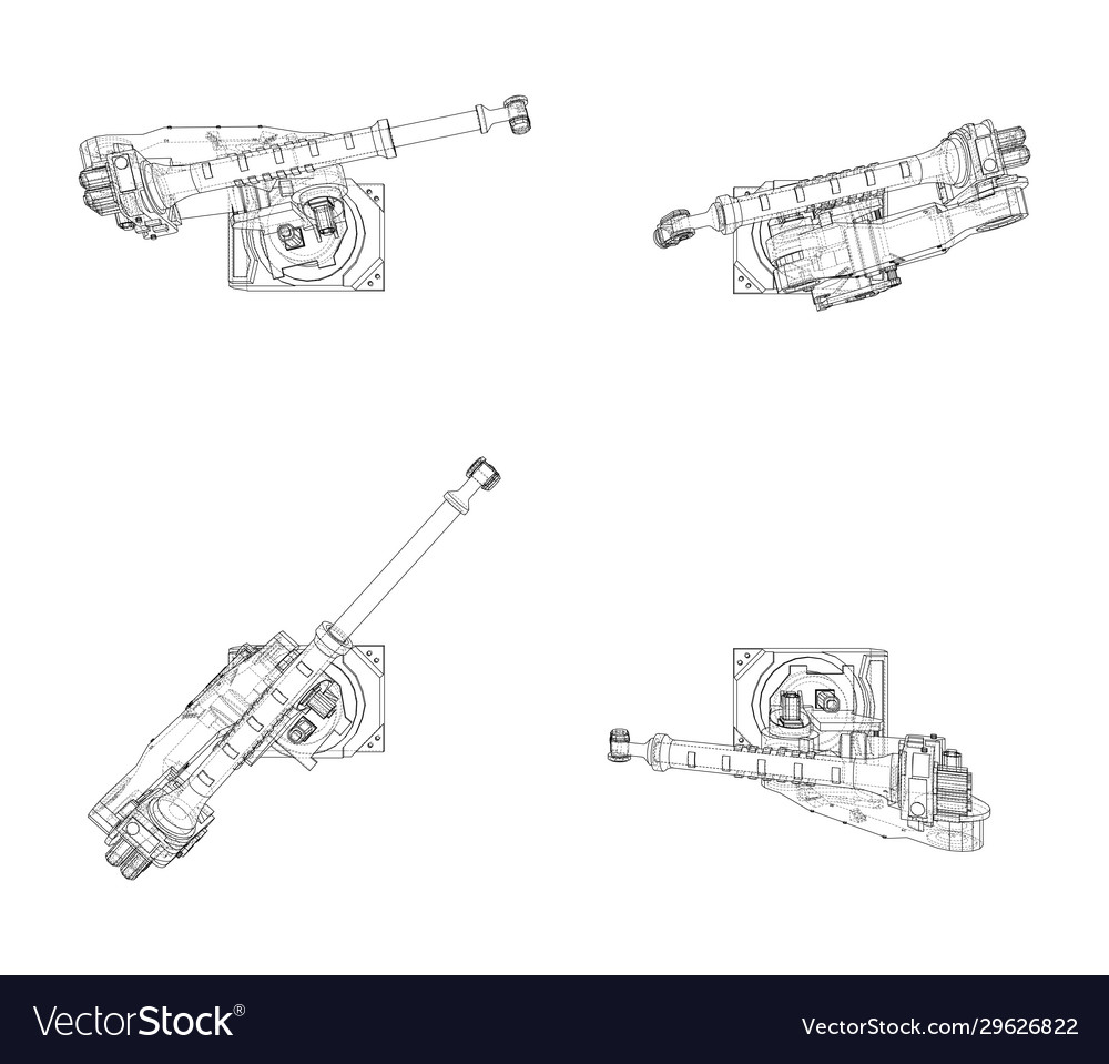 A industral robots manipulators Royalty Free Vector Image