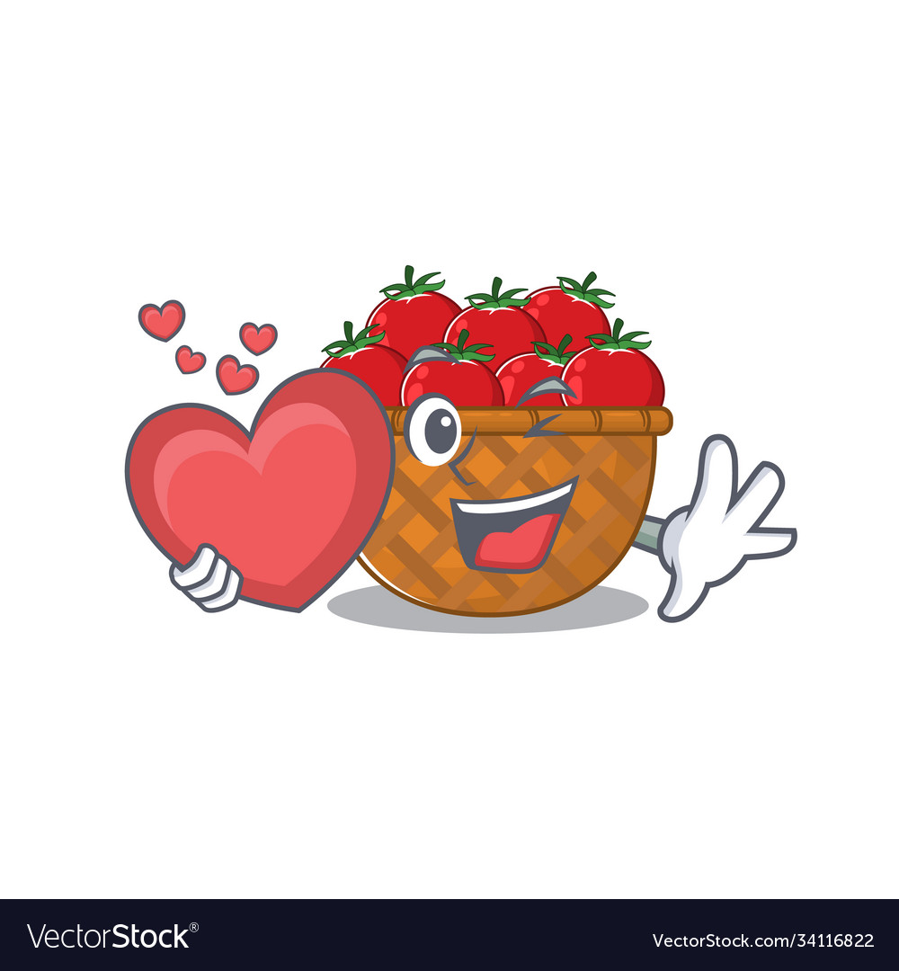 A romantic cartoon design tomato basket