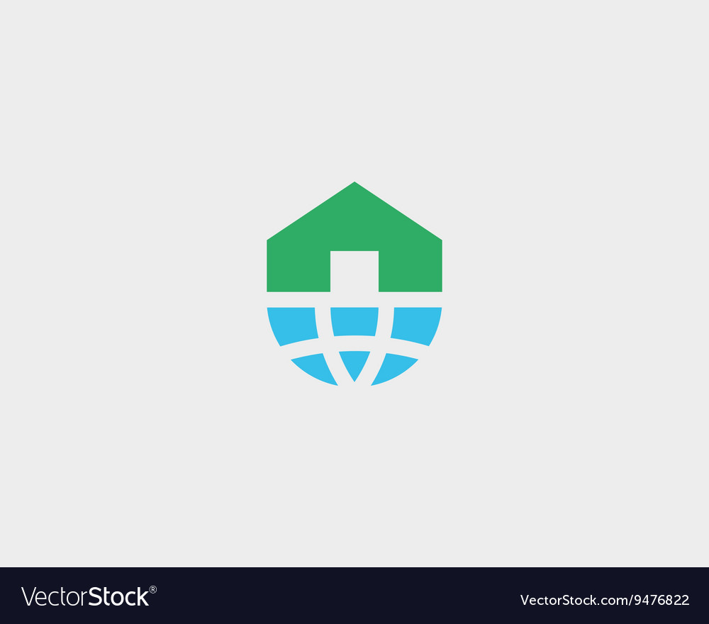 abstract house globe logo design template earth vector image earth template