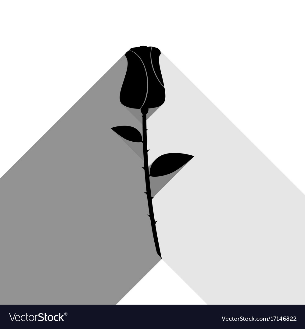 Black Rose Icon with Shadows