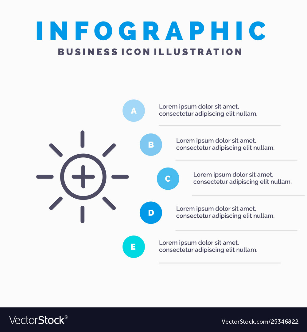 Brightness interface ui user line icon with 5 vector image Brightness interface ui user line icon with 5