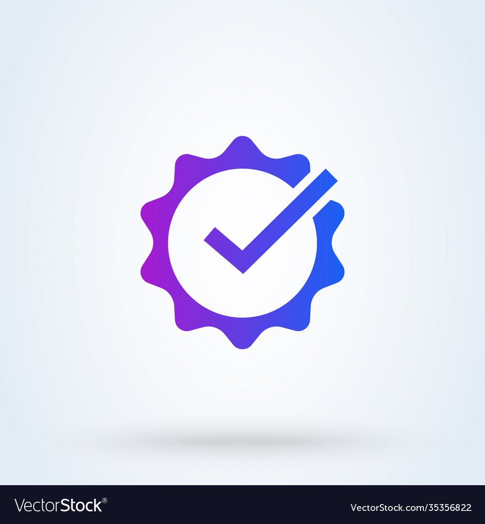 Check mark sign icon or logo quality approved Vector Image