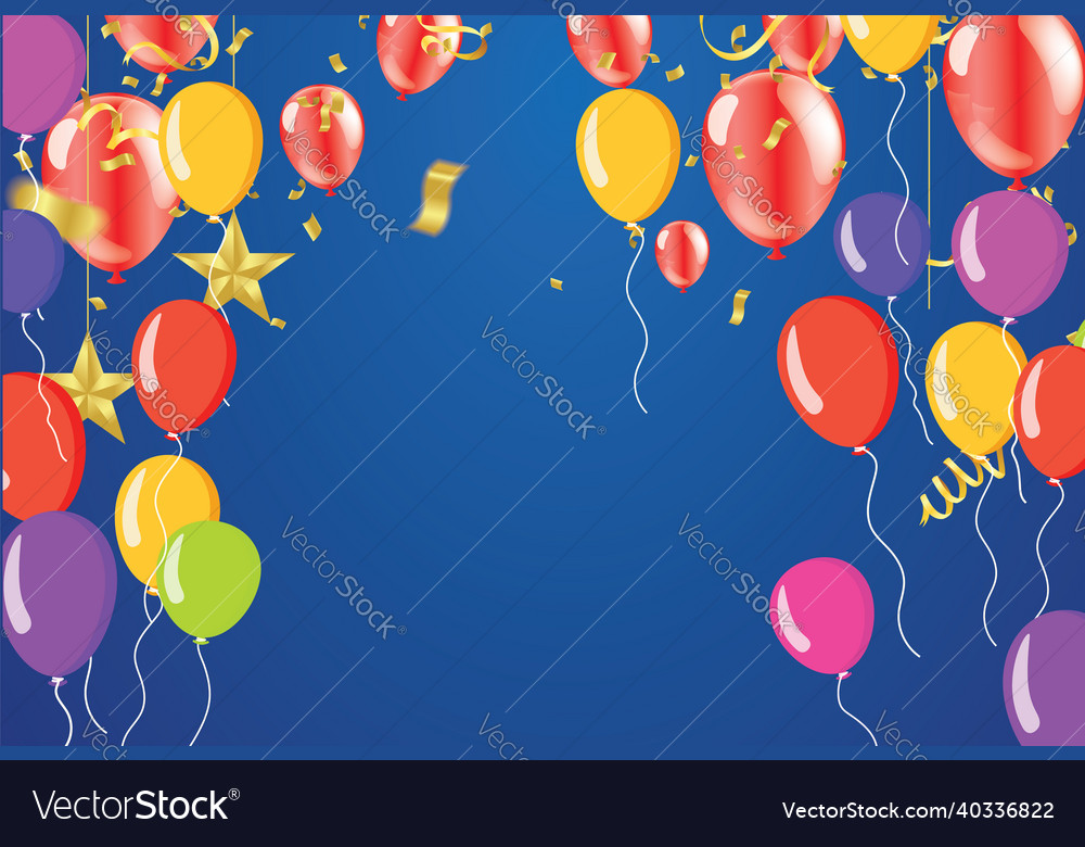 Bunte Party Ballons blau Hintergrund