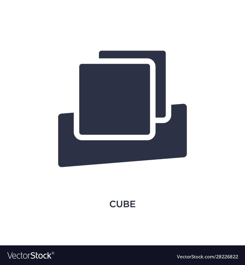 Cube icon on white background simple element from