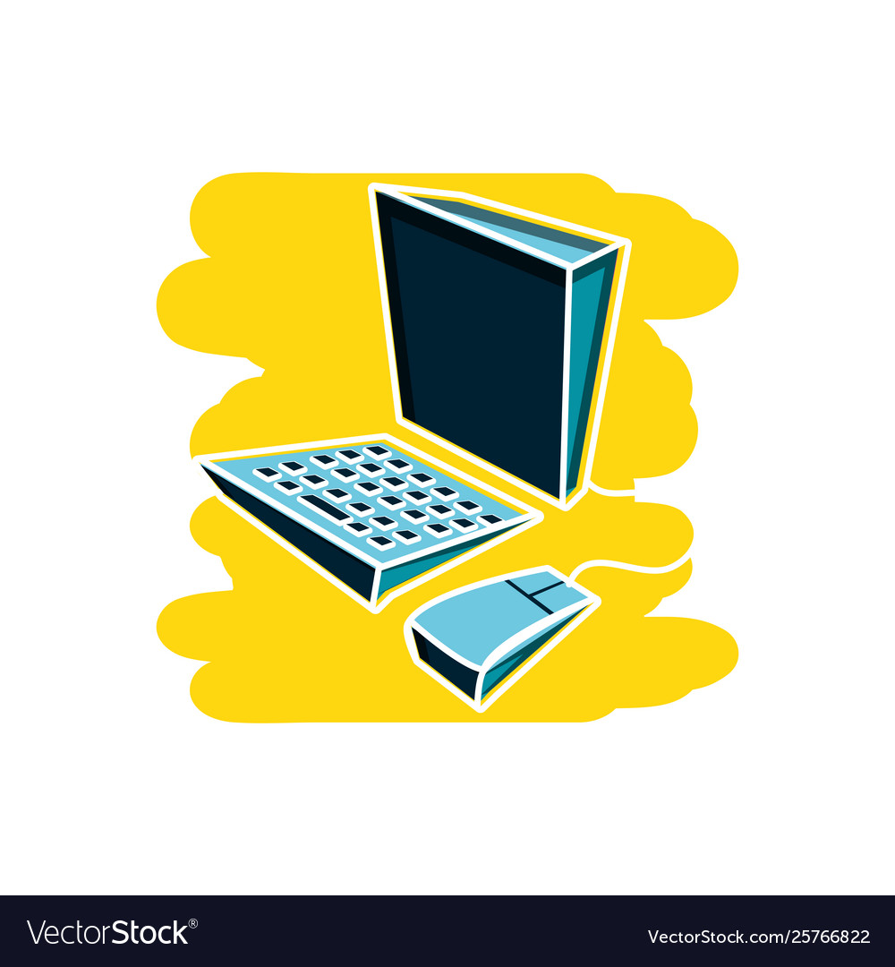 Desktop computer isolated icon