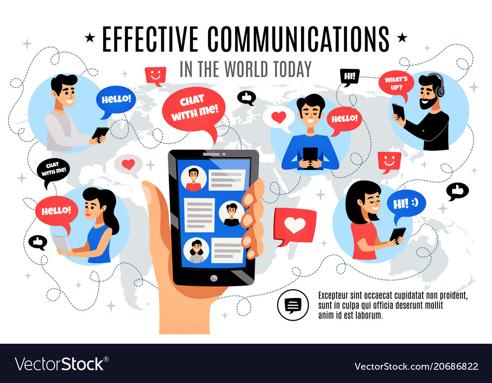 Dynamic interactive electronic communication Vector Image