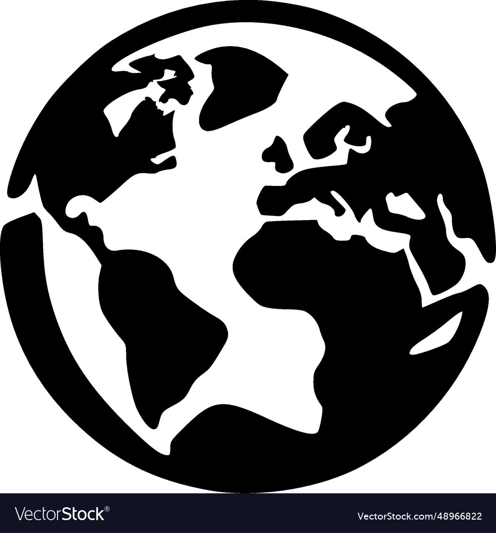 Earth - minimalist and flat logo Royalty Free Vector Image