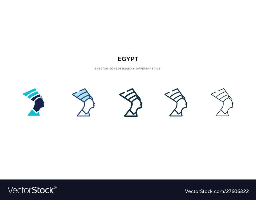 Egypt icon in different style two colored