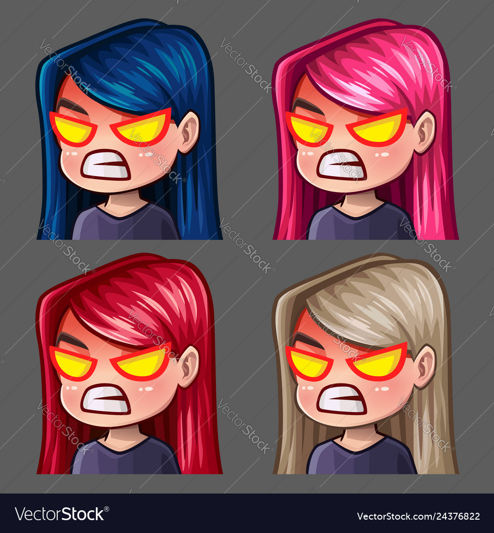 Emotion icons rage female