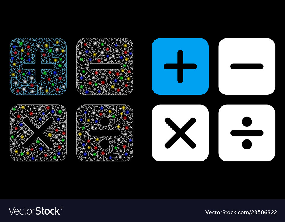 Flare mesh network calculator icon with flash