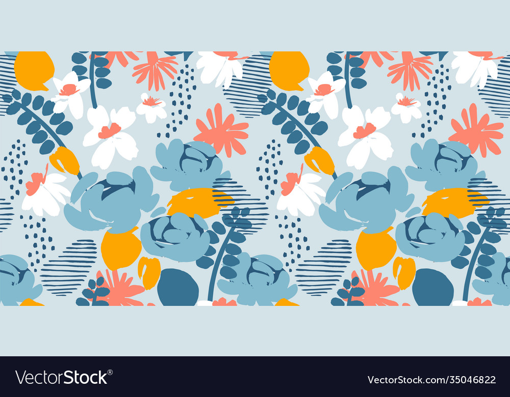 Floral abstract seamless pattern design