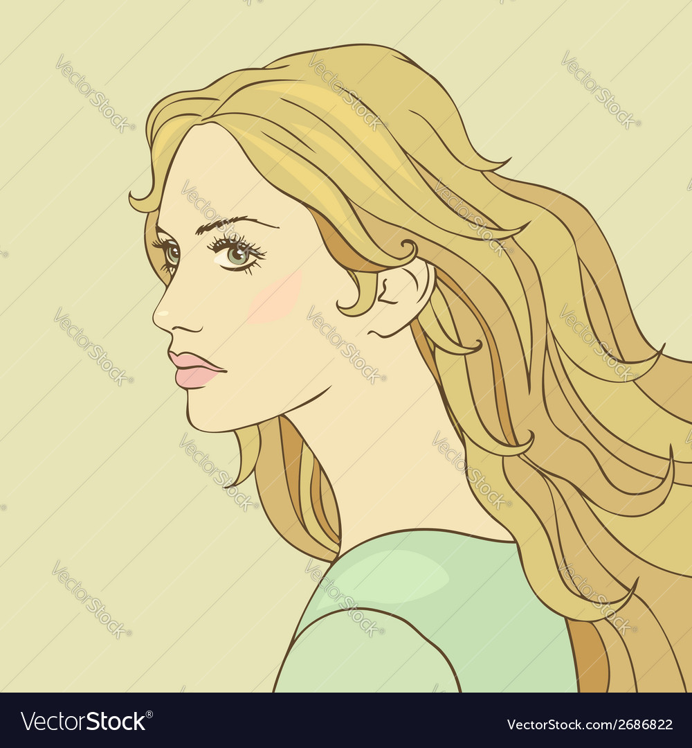 Hair girl Royalty Free Vector Image - VectorStock