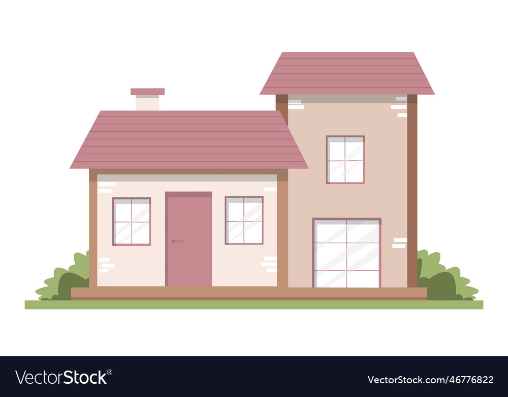 House with red roof Royalty Free Vector Image - VectorStock