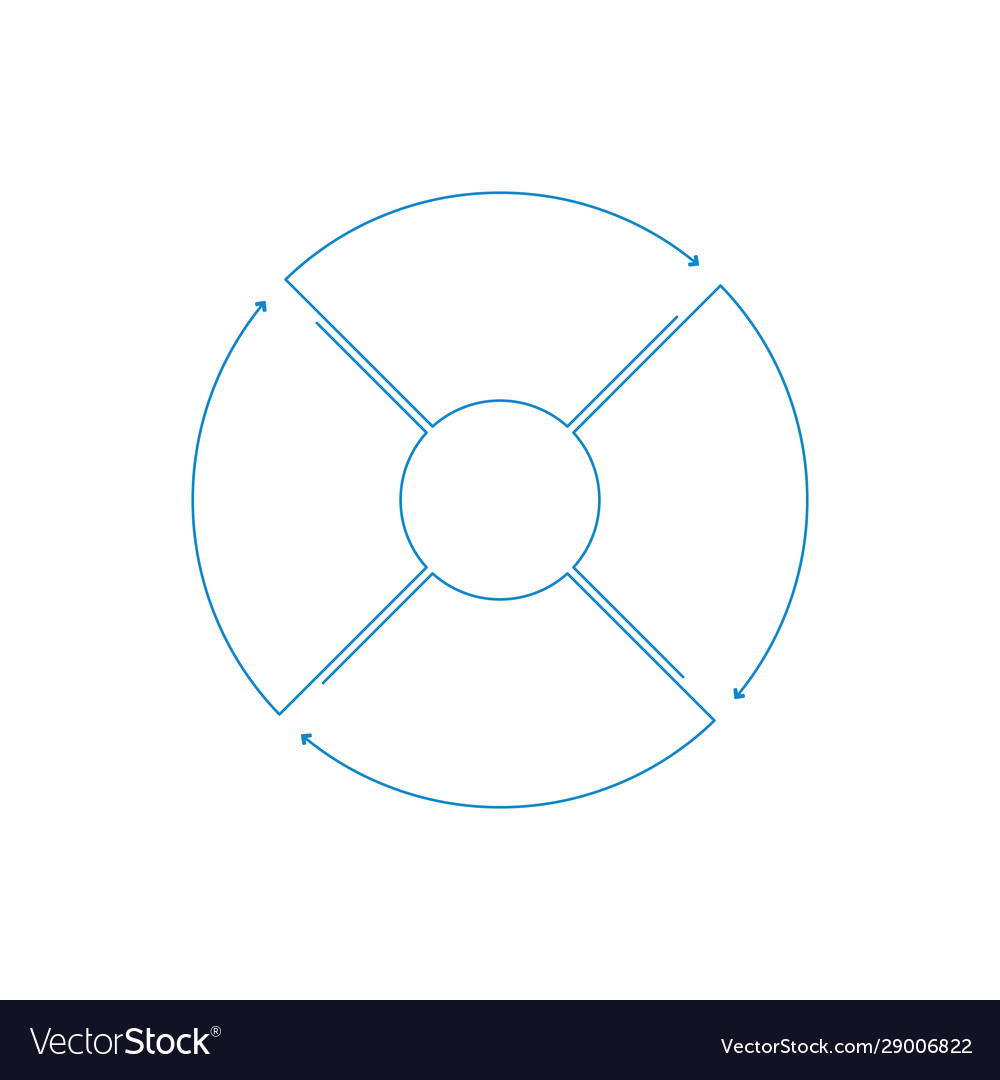 Infographic circle with arrows in linear style Vector Image Infographic circle with arrows in linear style