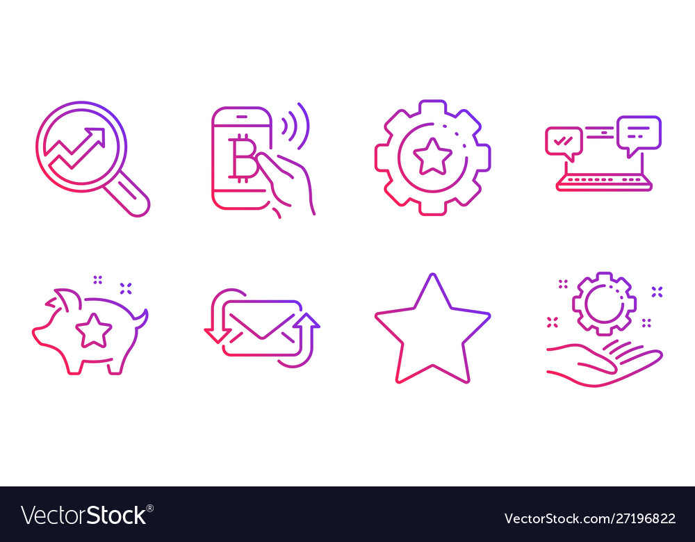 Internet chat analytics and refresh mail icons vector image Internet chat analytics and refresh mail icons