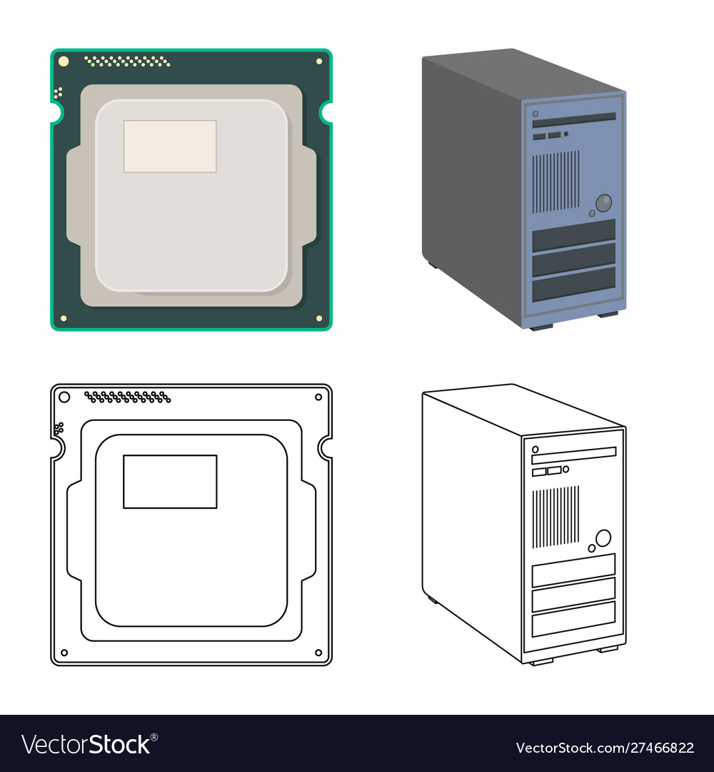 Isolated object laptop and device icon set