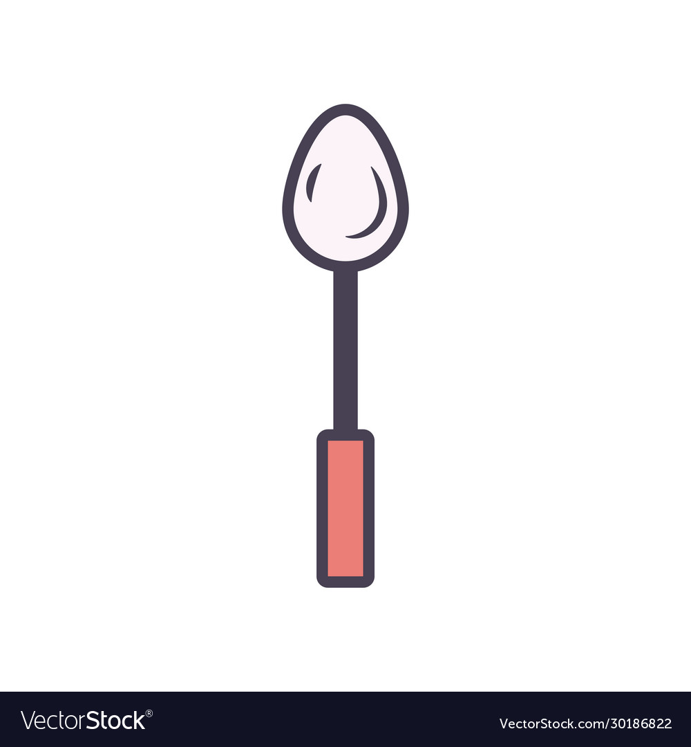 Isolated spoon line and fill style icon