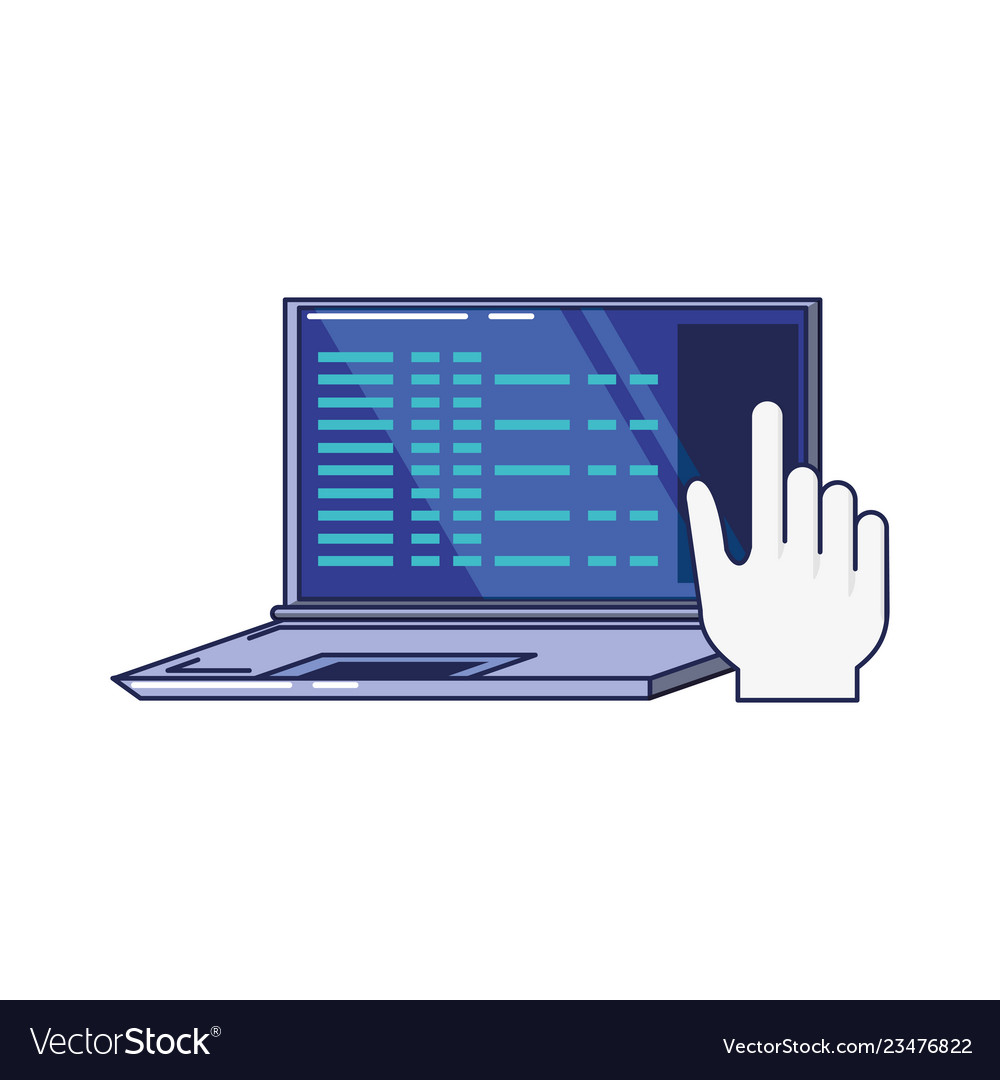 Laptop computer with hand cursor