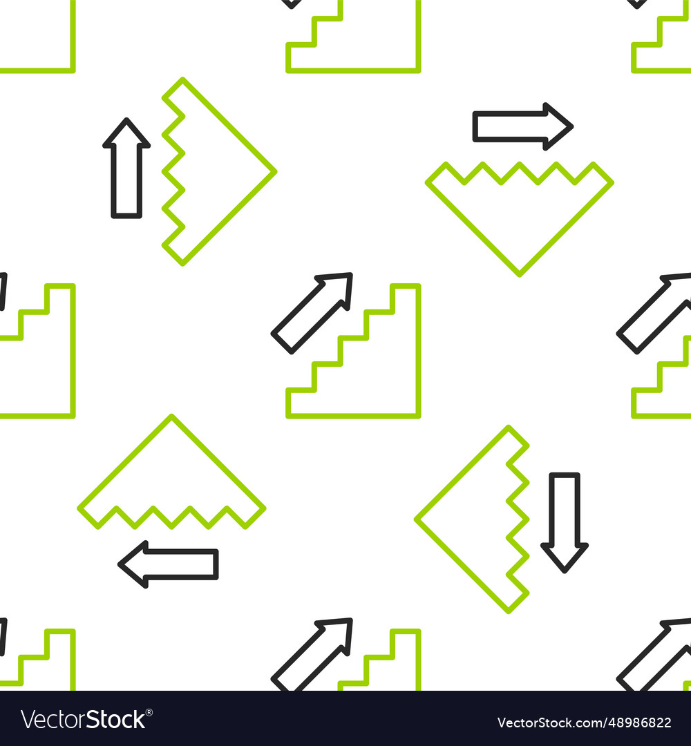 Line stairs up icon isolated seamless pattern vector image Line stairs up icon isolated seamless pattern