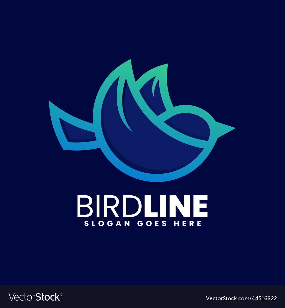 Logo bird gradient line art style