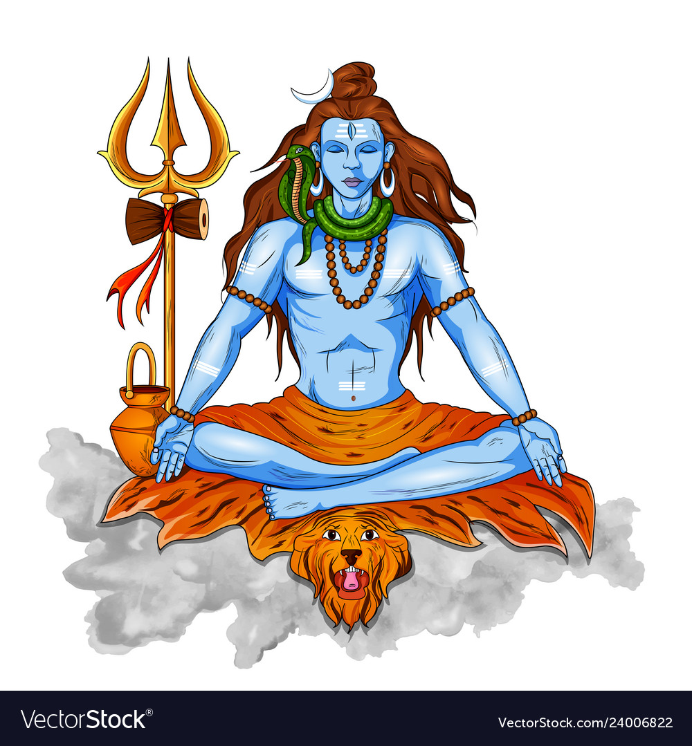 Lord Shiva Indian God Hindu For Shivratri Vector Image