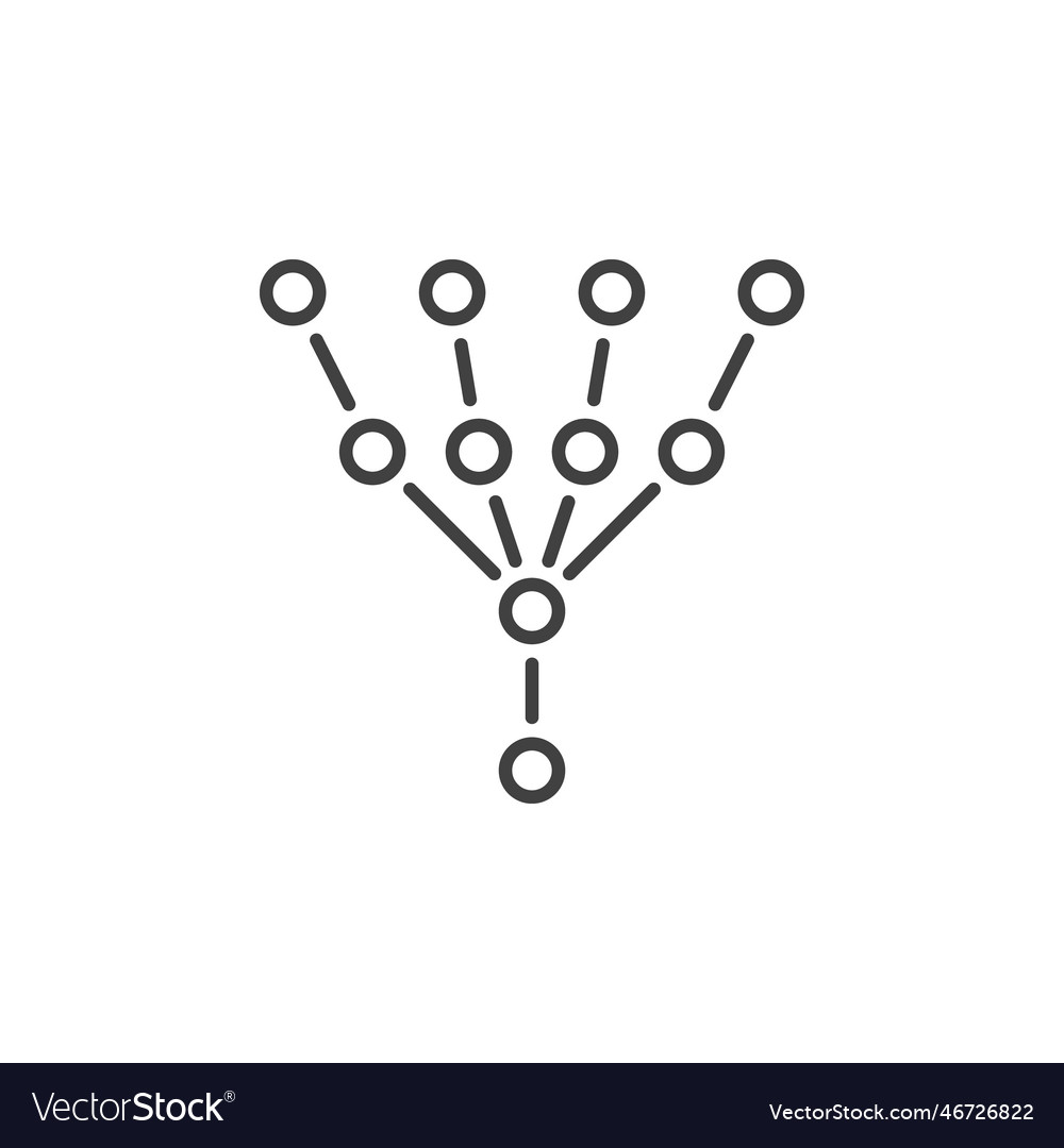 Machine learning neural network concept thin line