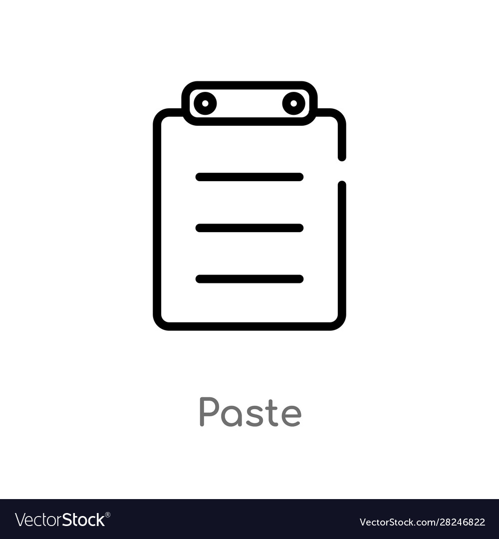 Outline paste icon isolated black simple line