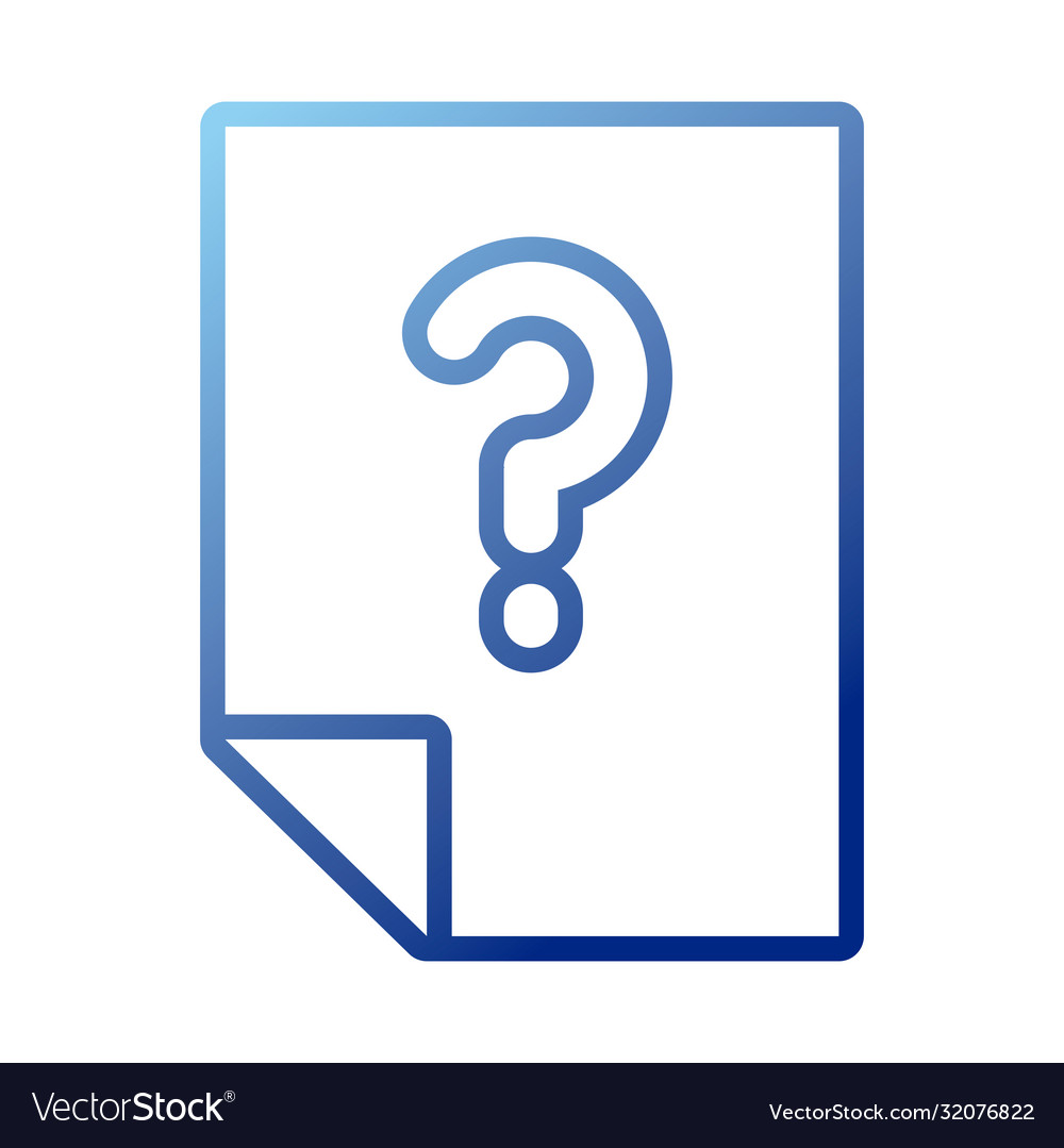 Paper document with question symbol gradient style