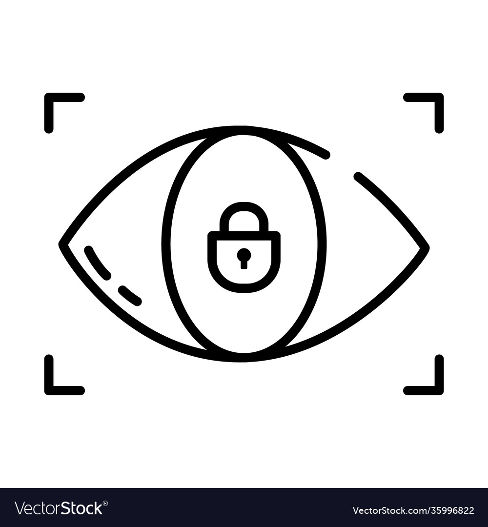 Scan eye security symbol icon half line style