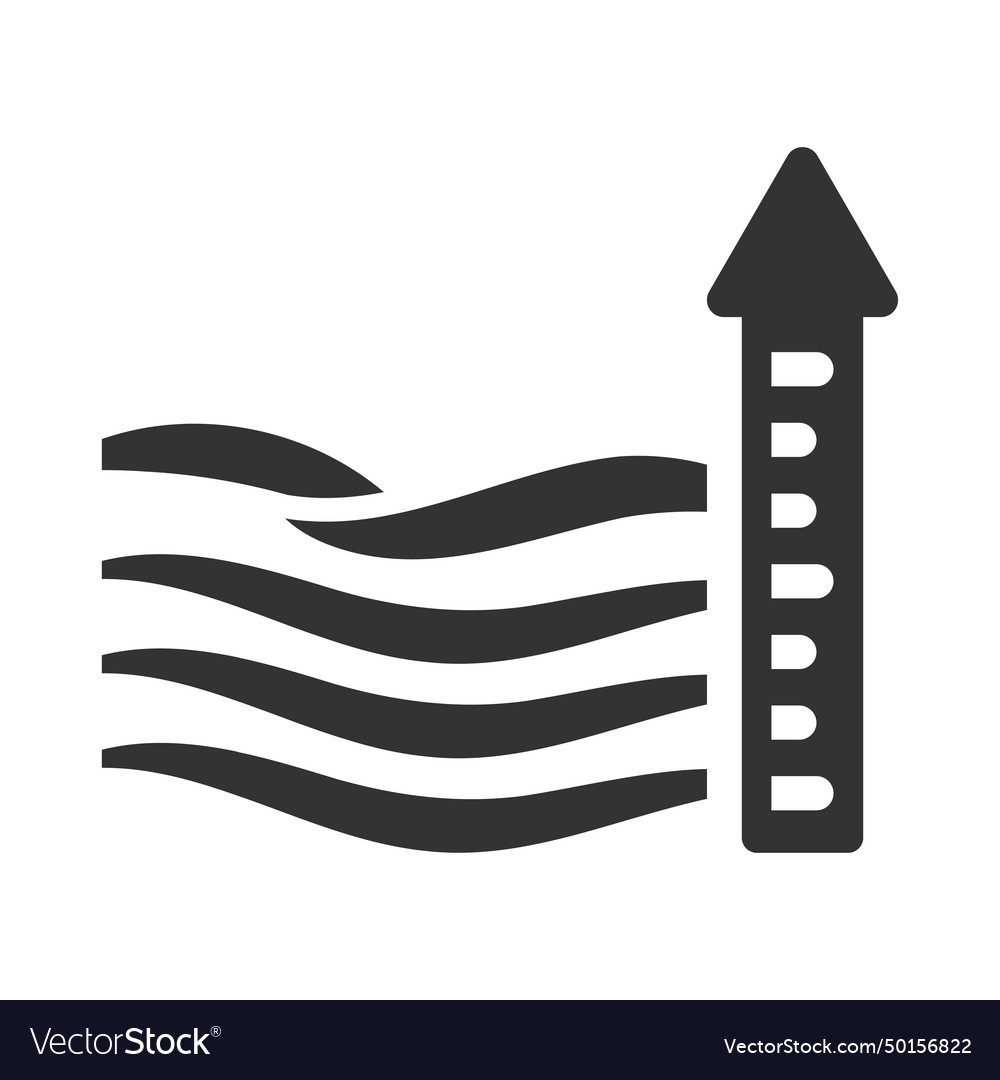 Sea level rise icon Royalty Free Vector Image - VectorStock