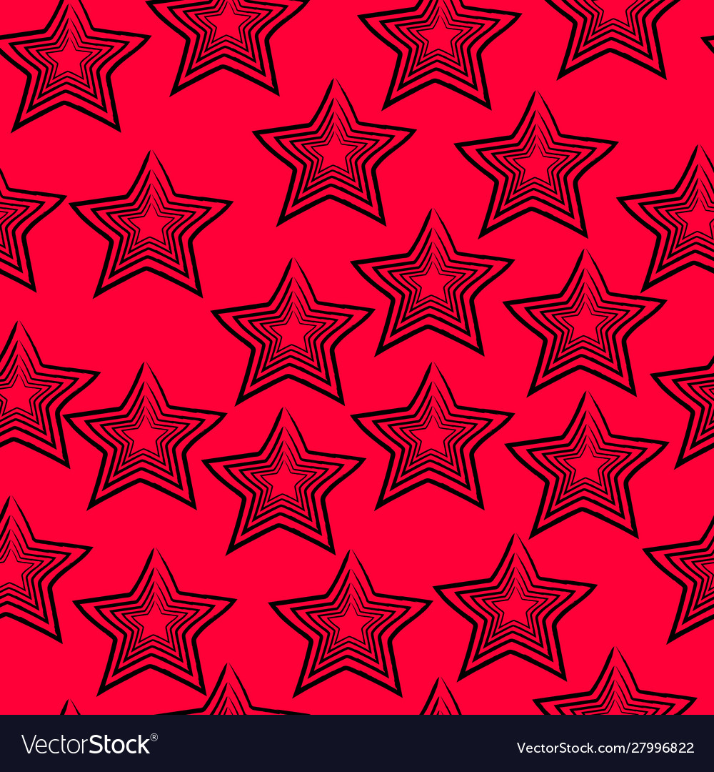 Seamless pattern with colorful stars on pink Vector Image